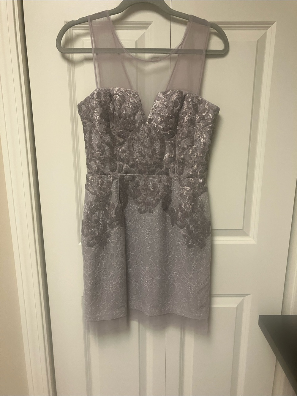 BCBGMaxAzria Lavender Lace Mini Dress